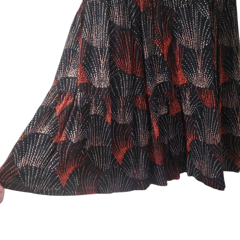 Anthropologie Maeve Harper Tunic Dress‎ Sz XS Fireworks Print Black Red Casual - Picture 5 of 12